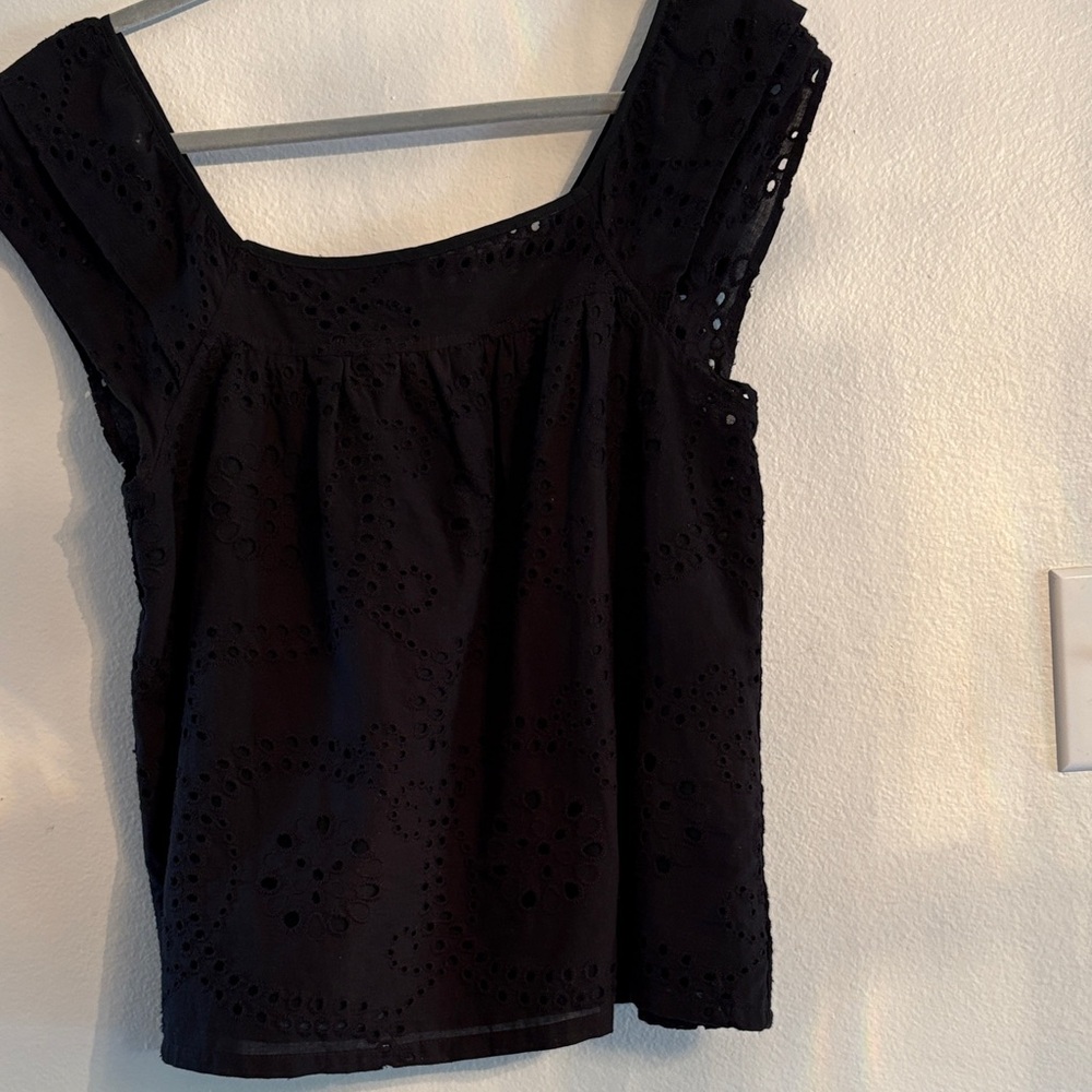 Sanctuary Black Eyelet Blouse